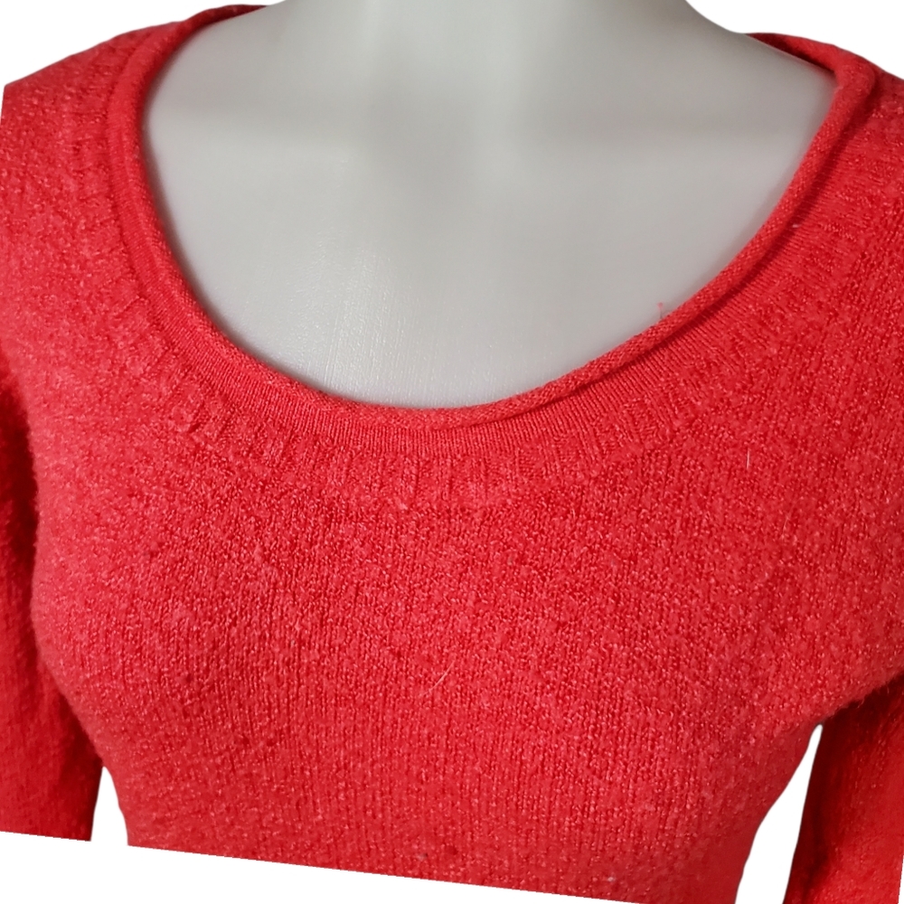 NO BOUNDARIES Stretchy Coral Knit Sweater Size L - Picture 7 of 8